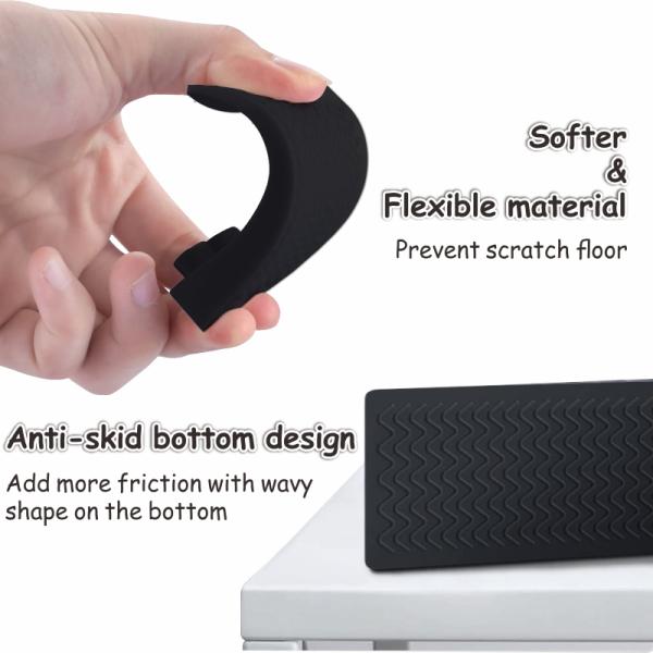 OEM Nonslip PVC Plastic Door Wedge 88x40x19mm Dark Grey Color