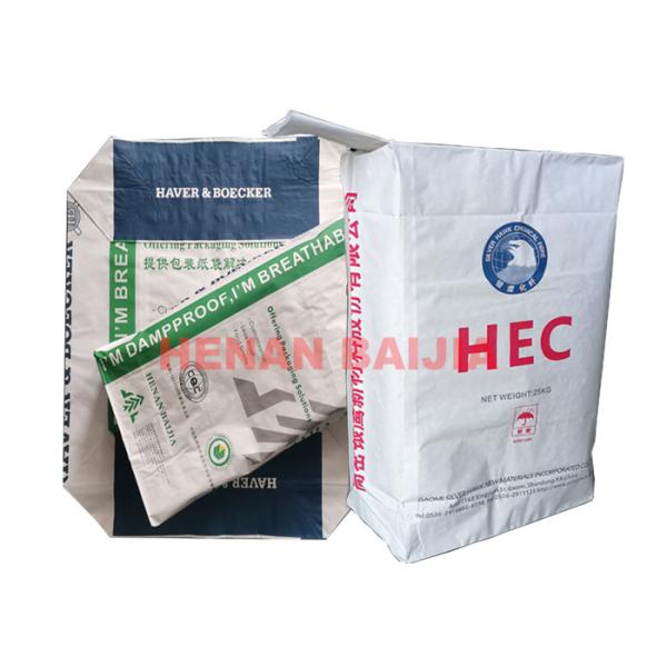 Professional Pasted Valve Multiwall Paper Bags Flexo Printing Ultrasonic Sealing