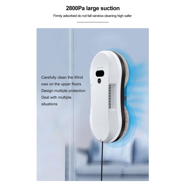 Robot de nettoyage de façade à pulvérisation d'eau ultra-mince de 62 mm, nettoyeur de vitres électrique pour le bain et le nettoyage extérieur