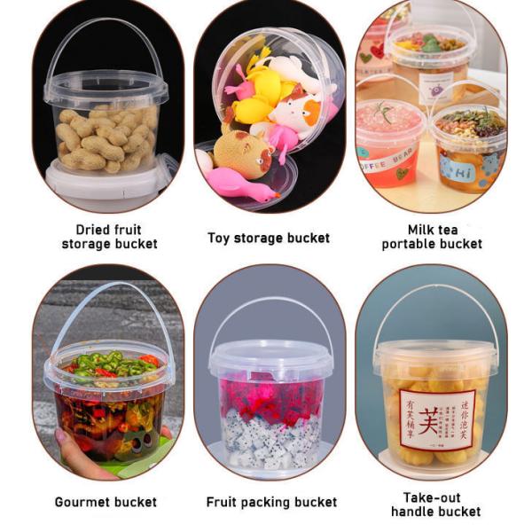 Multi Color Portable Plastic Bucket Food Grade PP Square Bucket 100ml-6000ml