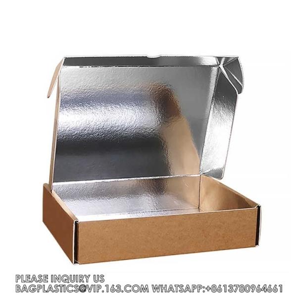 Food Grade Pizza Box Custom Folding Kraft Carton Frozen Food Packaging Box For Pizza Aluminum Foil Insulated Box
