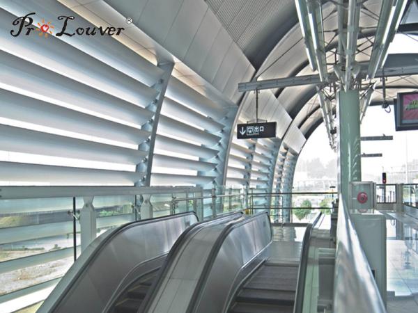Exterior Aerofoil Aluminum Airfoil Louvers Sun Control Horizontal For Building facades