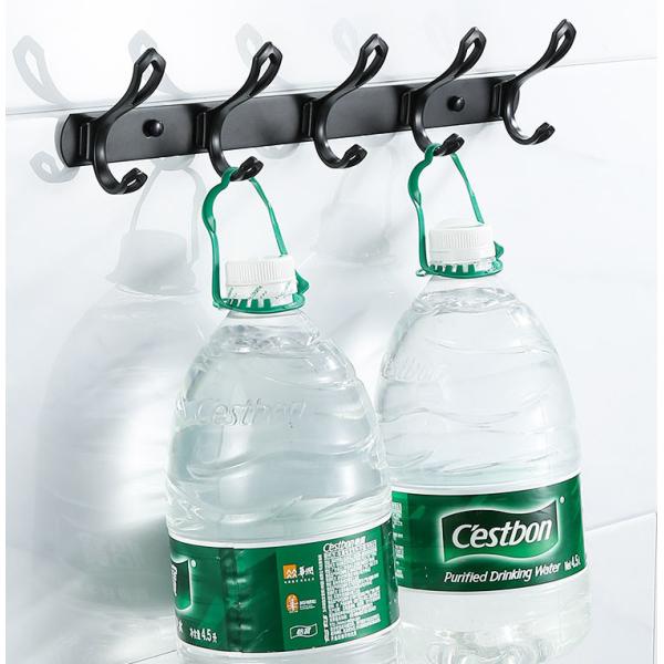 Matt Black Stainless Steel Robe Hooks , Baking Paint Wall Mounted Entryway Coat Rack