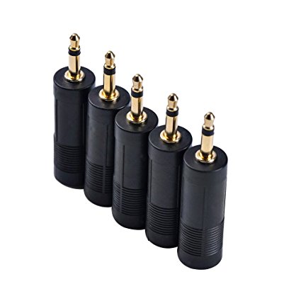 1/ 8 Inch Male to 6.35 mm Female Audio Cable Connectors , Mono Jack Adapter