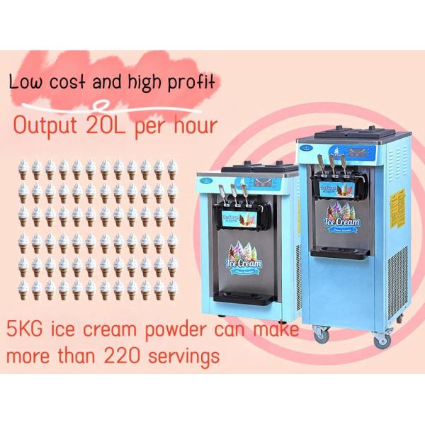 Commercial Soft Ice Cream Maker Machine with Stainless Steel and Milk Raw Material