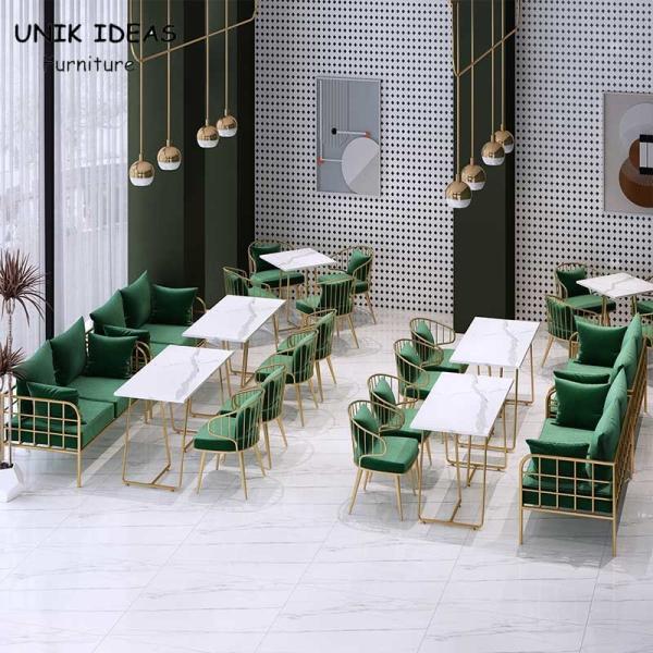 Breakfast Break Room Commercial Booth Seating Furniture Cafe Gold Stainless Steel