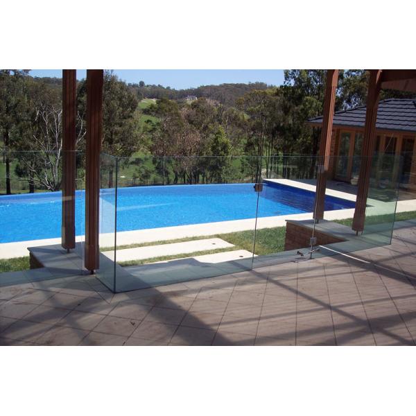 Golden Bronze Modern Flat Top Glass Pool Fencing 8mm - 19mm Toughened Safety Glass