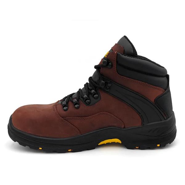 Chaussures en cuir Brown Crazy Horse Bottes de sécurité de protection industrielle S3