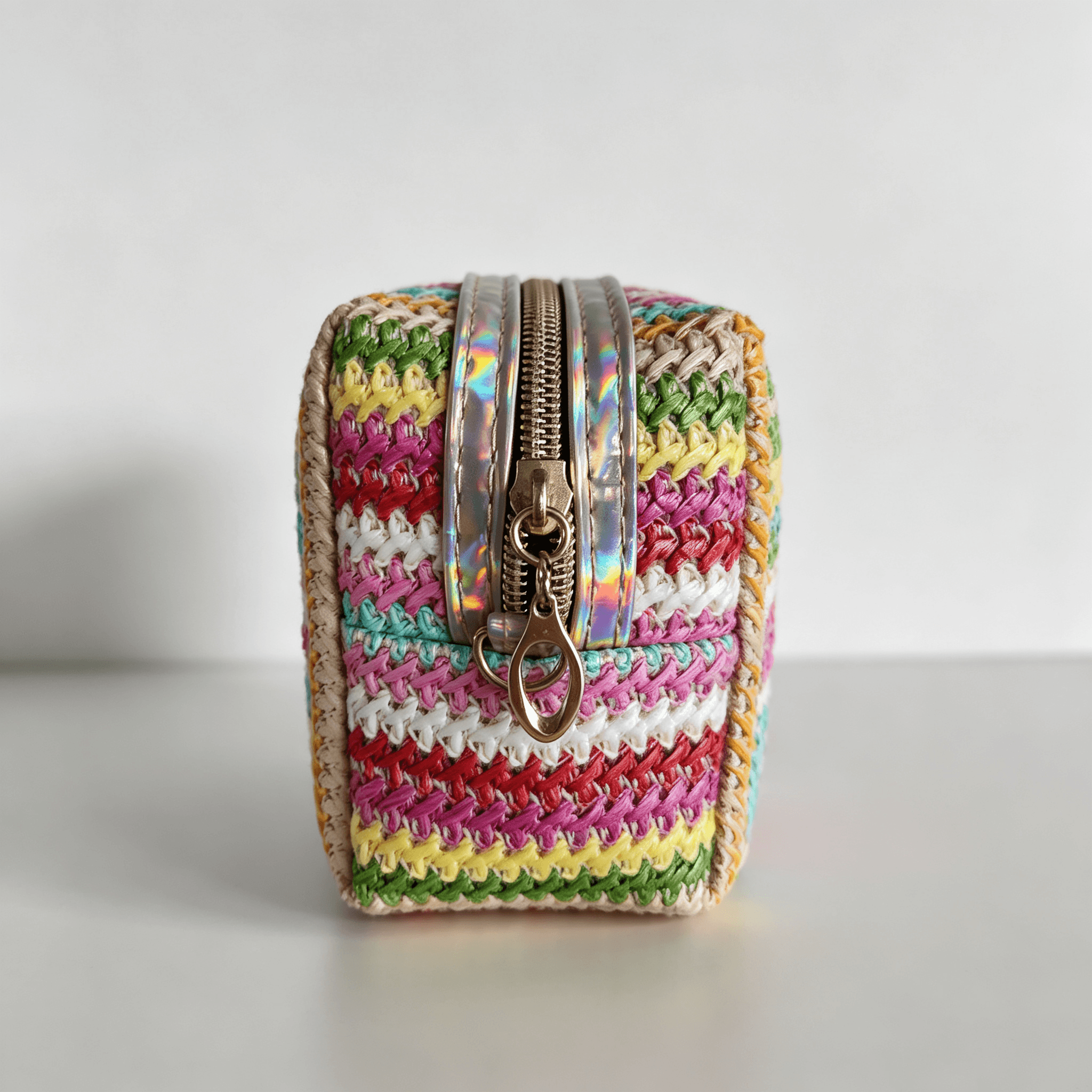 Bulk Woven Straw Cosmetic Bags | Colorful Travel Toiletry Pouch