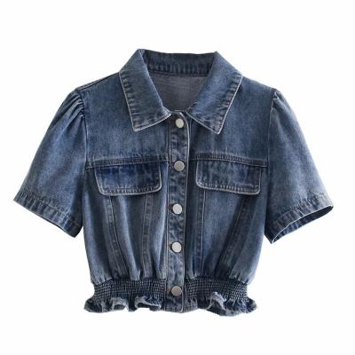 Factory Customized Casual Men'S Denim Cardigans Lapel Custom Denim Clothing