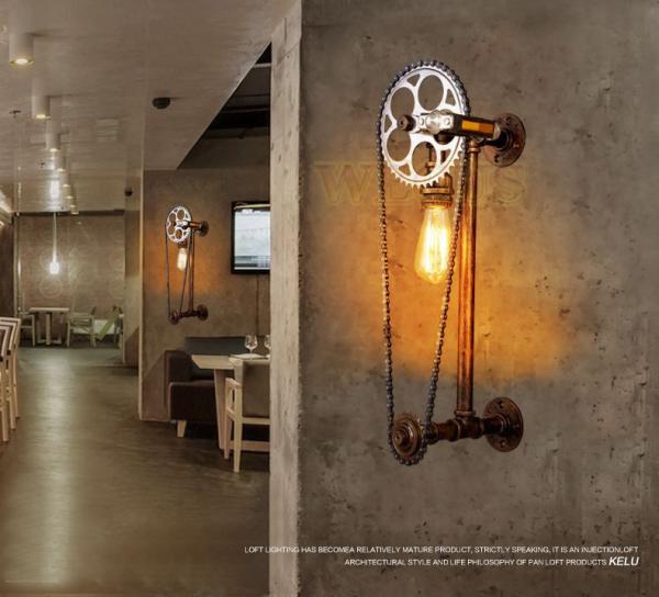 Bar cafe pub bedroom livng room stair villa E27 Edison Bulb Loft Bicycle wall lamp (WH-VR-23)