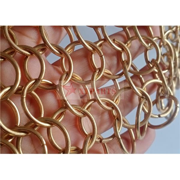 Gold Color Chainmail Mesh Fabric 1.5x15mm for Room Partition Divider Curtain