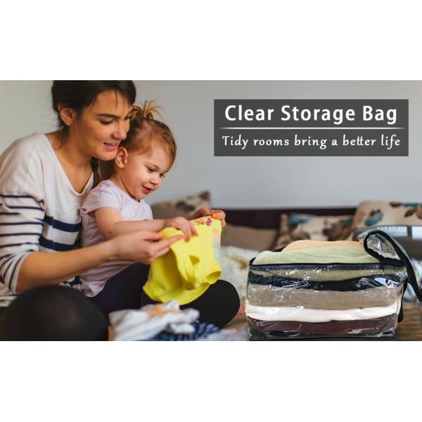 Clothes Storage Bag Organizer with Reinforced Handle,Vinyl Storage Bag for Comforter, Blanket, Bedding, Duvet, Extra Lar