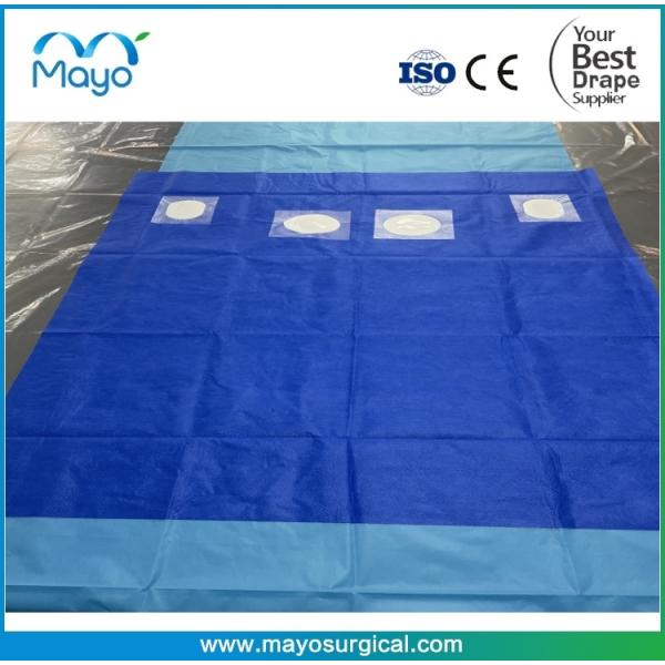 Cardiovascular Drapes - Ultimate Angiography Drape with 2 Femoral Fenestrations and 2 Clear Panels