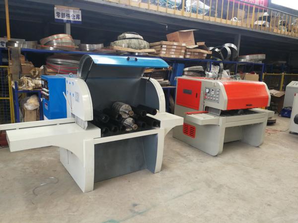 Two Shaft Multiple Blade Rip circular Saw with water cooling blade for wood panel cutting