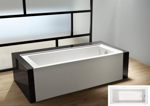 cUPC skirted acrylic small bathtub 3 sides tile flange 4mm pure acrylic sheet