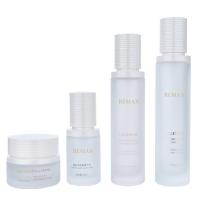 40ml/100ml/120ml/50g Vidro Branco Cilíndrico Congelado com Cobertura Branca Para Botão de Embalagem de Cosméticos