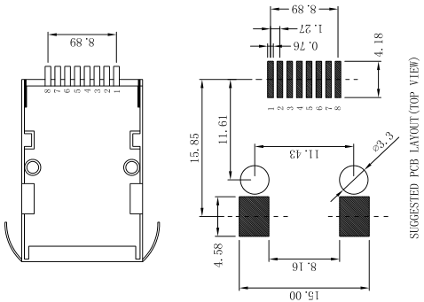Поверхностный соединитель Моутинг СМТ РДЖ45