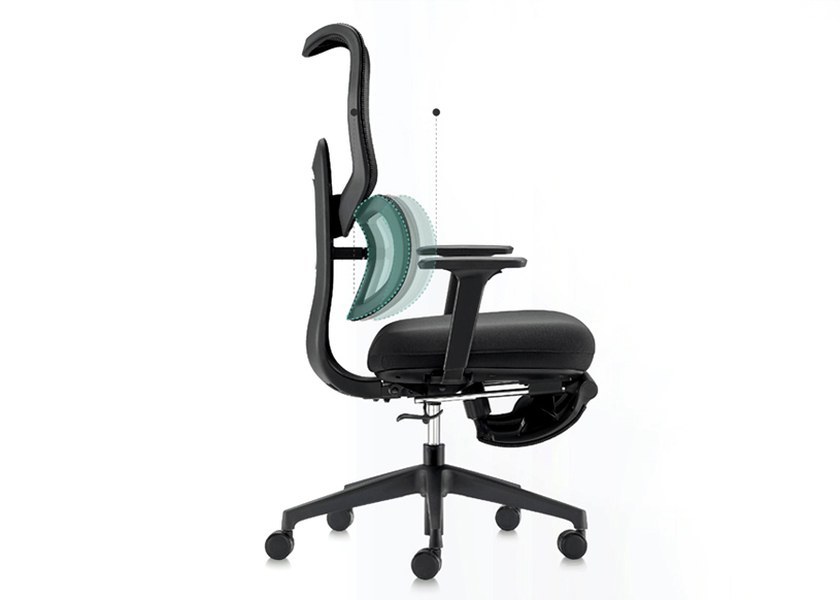 H7 Task Office Chair with Multi-level Adjustable Lumbar Support, 128mm Deep Neck Support, and Double-layered High-elastic Seat Cushion