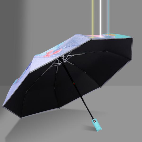 Adults Unique Pattern Self Fold Sun Rain Kids Umbrella with Rubber Coated Handle