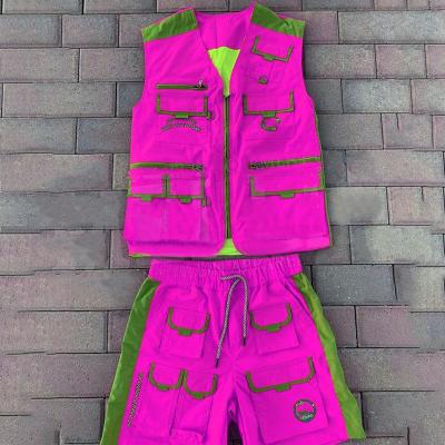Streetwear Mens Cargo Shorts Set Vest And Shorts