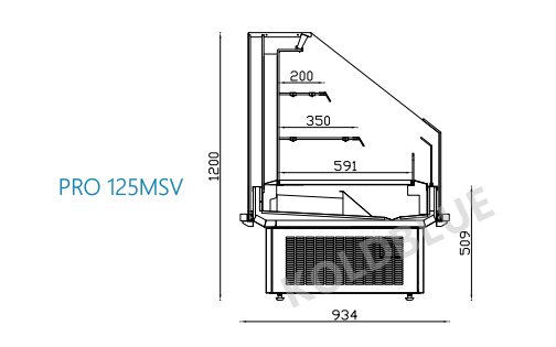 R290 Open Display Chiller With Transparent Body & Auto Water Evaporation
