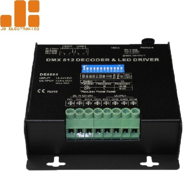 DC12-24V Dmx Light Controller / Dmx512 Led Controller 10A / CH X 4 Channels Output