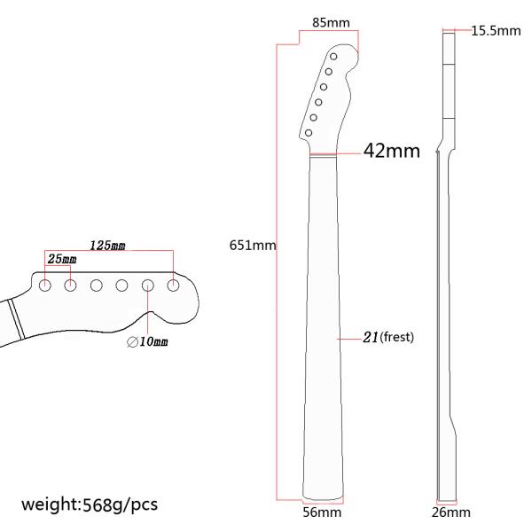 21-Fret Electric Guitar Neck Canada Кленовое дерево для Fender Telecaster Neck Fingerboard Abalone Shell Позиционные маркеры