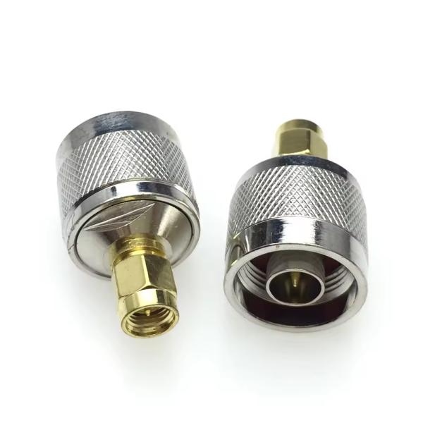 N Male Plug to SMA-Male Plug Straight RF Coaxial Connector Adapter