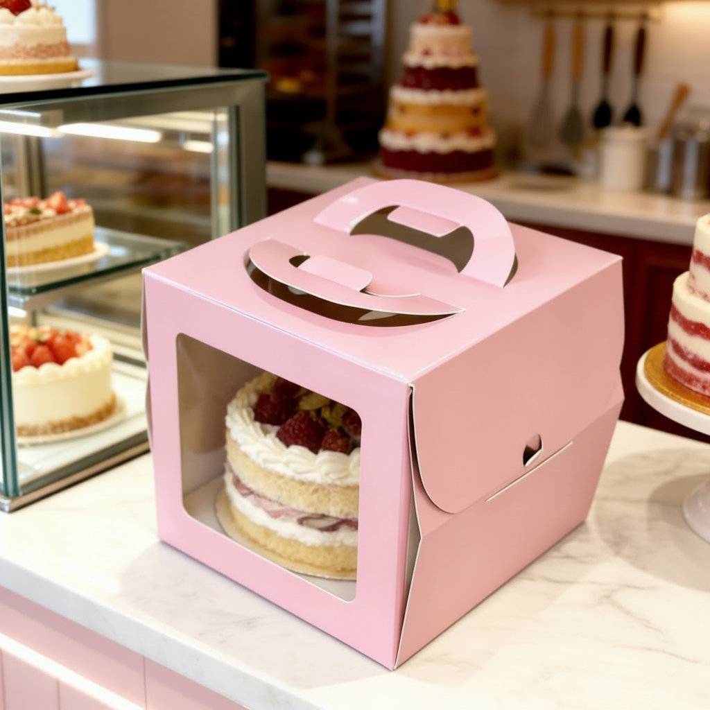 Wholesale Custom Logo Printing Eco-Friendly Recyclable Durable Sturdy Pastry Cake Box for Bakery Packaging