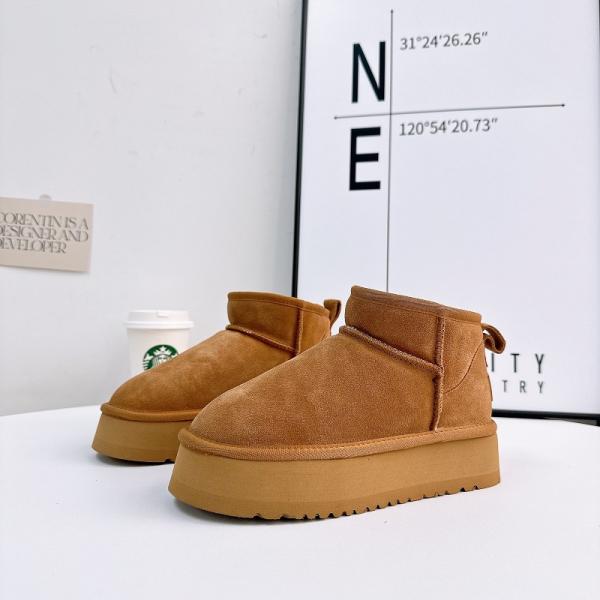 Winter Cowhide Snow Boots Plus Velvet Genuine Leather Short Boots Waterproof Non-Slip Outdoor Warm Cotton Shoes For Kids