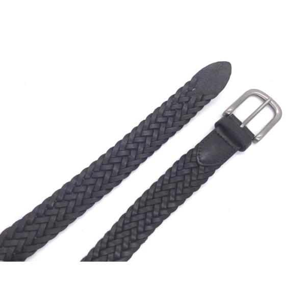 Mens Business Casual Cow Leather Bradied Belt Without Holes