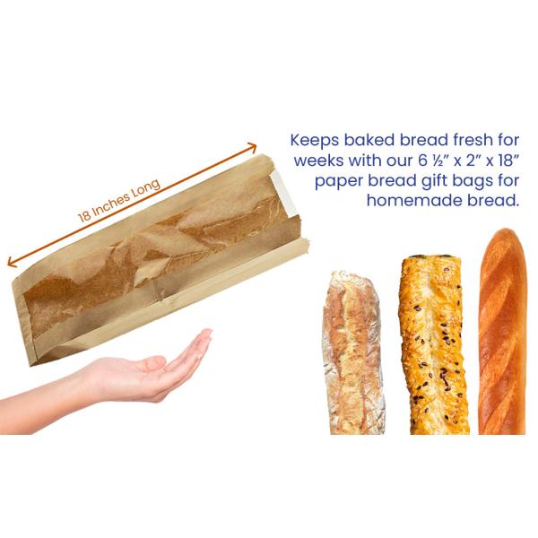 Paper Bread Bags - Kraft Brown Bakery Bags With Window Breathable Bread bags for Homemade Bread Gift Giving