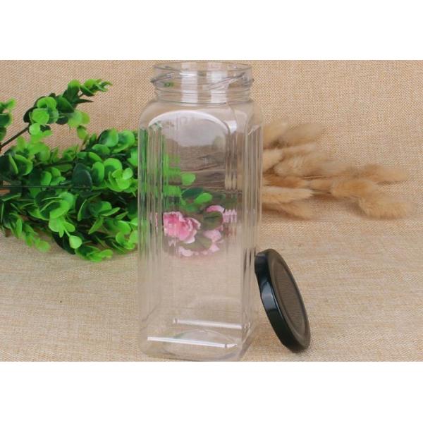 bote de categoría alimenticia transparente cuadrado del ANIMAL DOMÉSTICO 550ml con el tapón de tuerca del hierro