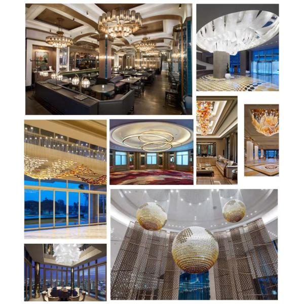 Techo de joyería azul verde cascada de hielo hecha a mano hielo soplado personalizado lámpara de araña de estalagita Hotel lobby villa lámpara de araña de ingeniería lámparas no estándar personalizado