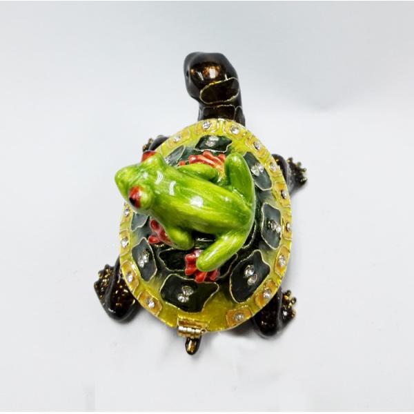 Fashion enamelled metal turtle jewelry box with turtle trinket box