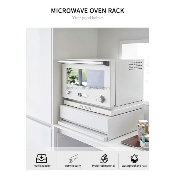 New Steel Pulling Kitchen Bracket Microwave and Oven Rack Slide Rail Drawers Under Appliance Stand Stableware Storage Holder Box