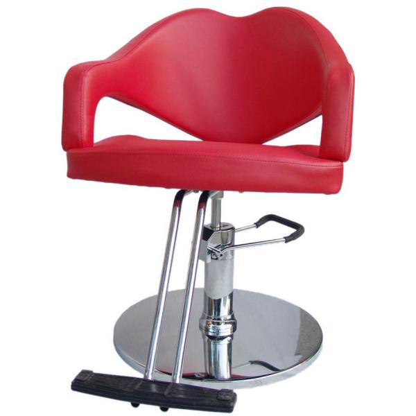 Red Salon Hair Styling Chairs Round Base 36