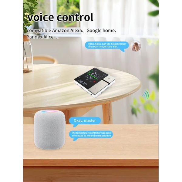 SIXWGH WIFI Smart Thermostat, Voice Control & APP Programmable Thermostat for Electric Heating Water Boiler Home and Office Use