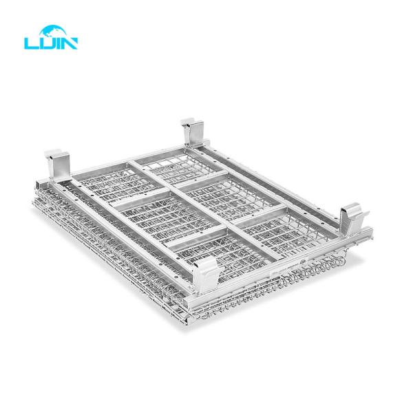 Industrial Transport Storage Equipment Folding Wire Mesh Roll Container Cages Trolleys