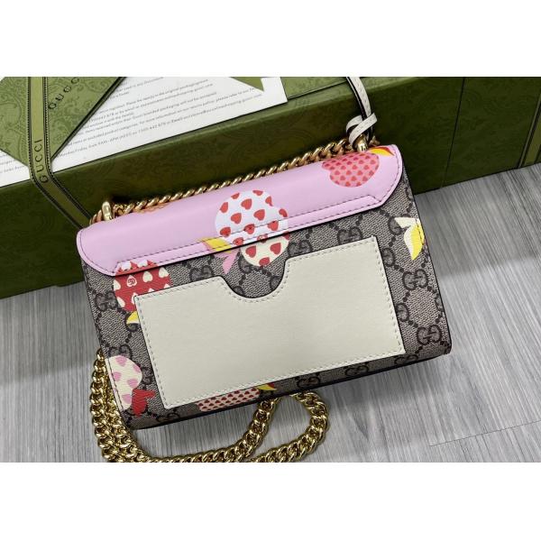 Retro Art Padlock Chain Handbag Monogram Leather Many Stars Love 13cm Width