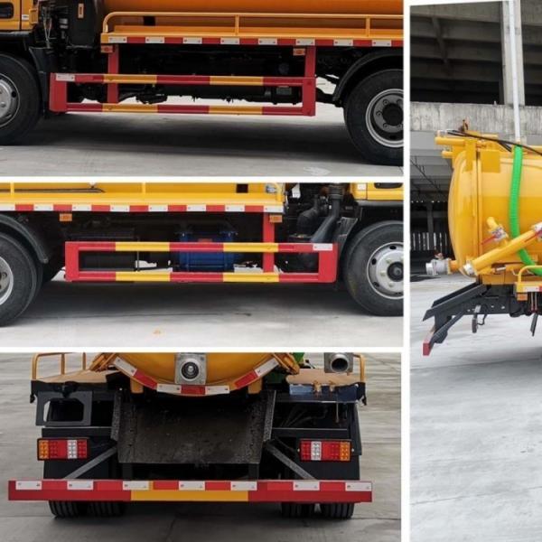 4.8m3 4800L 10tons Suction Sewage Truck 167hp Power Strong Body