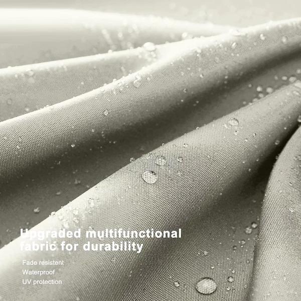 Patio Umbrellas 9' Light Beige, Outdoor Umbrella Market Table Umbrellas with Push Button Tilt and Crank