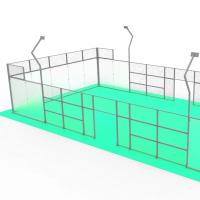 Campo de ténis padel verde personalizado com superfície lisa e 1 ano
