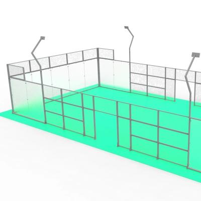 Campo de ténis padel verde personalizado com superfície lisa e 1 ano