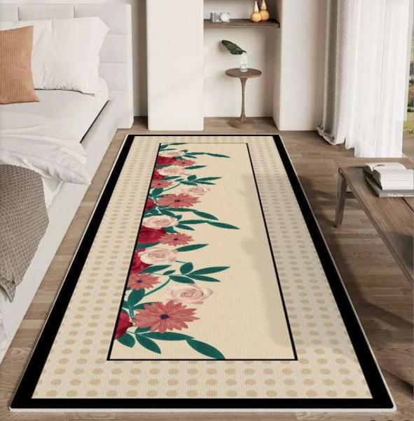 Classic Fragrant Flower Crystal Velvet Bedroom Floor Carpets 120*200cm