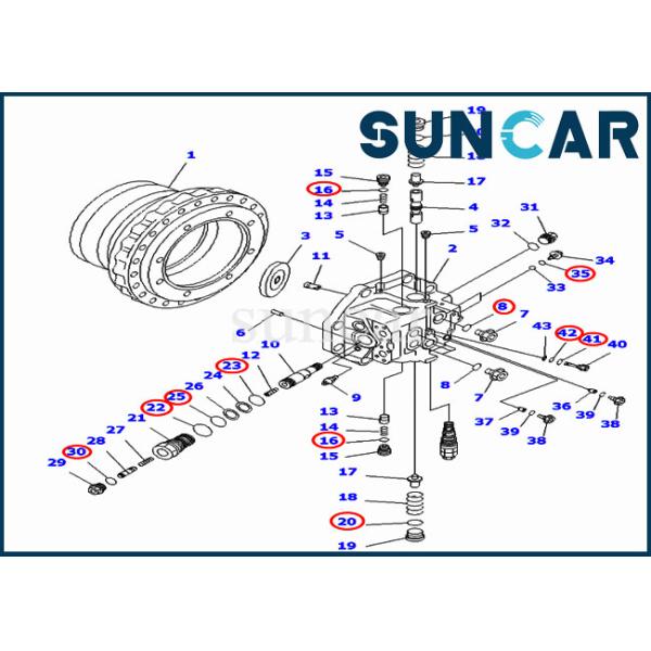 Комплект обслуживания 706-88-00110 Комплект уплотнения путевого двигателя для PC400-6 Коммацу экскаваторная моторная сборка