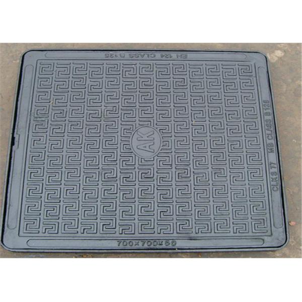 Anti Frozen Square Manhole Cover Black Surface Finished For Drainage Channel