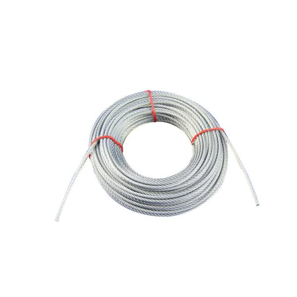 Câble métallique en acier galvanisé 6x7+FC 3/16'' en acier à haute teneur en carbone, calibre de fil de 1mm à 5mm