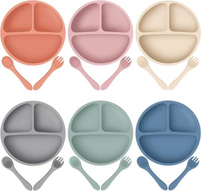 Le plat d'aspiration du silicone des enfants d'Oilproof a placé réutilisable micro-ondable